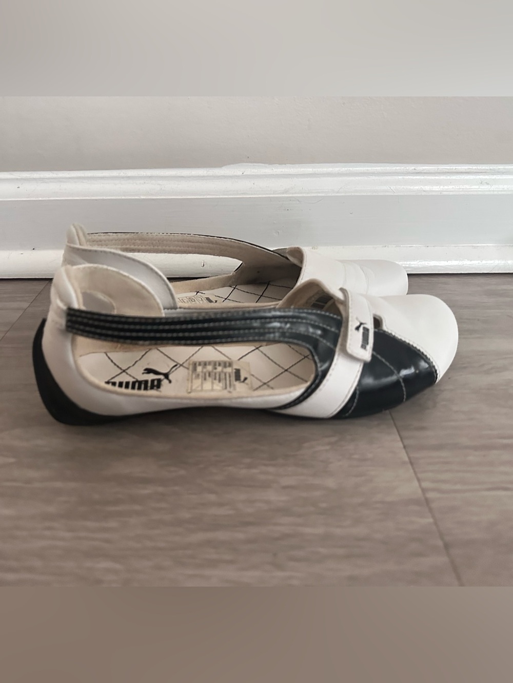 Puma Vintage Y2K Leather Mary Jane Ballet Flats Black White Colorblock Women’s 8 - Picture 5 of 7